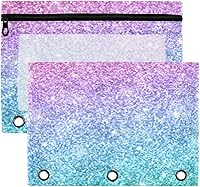 Vista 12 de Kcldeci Estuche para lápices para carpeta de 3 anillas, lindo y feliz juego de corgi galés de dibujos animados, paquete de 2 bolsas para lápices