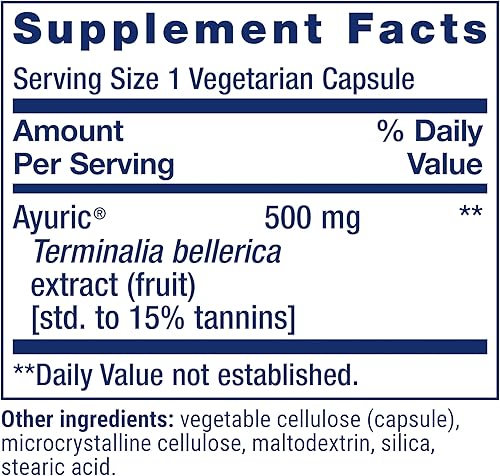 Miniatura 3 de Life Extension Control de ácido úrico - Suplemento de extracto de fruta Ayuric Terminalia Bellerica - Apoya el nivel saludable de ácido úrico - Sin
