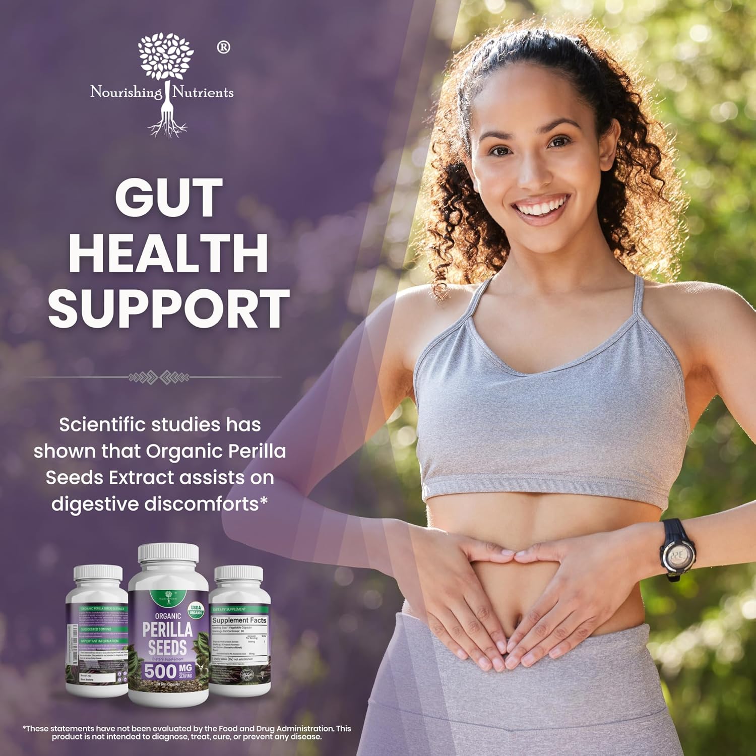 Organic Perilla Seed Extract with 9% Rosmarinic Acid - USDA Certified - Allergy Relief, Respiratory and Immunity Booster- Th2 Cytokines, Naturally Occurring Luteolin - 500mg 90 capsules