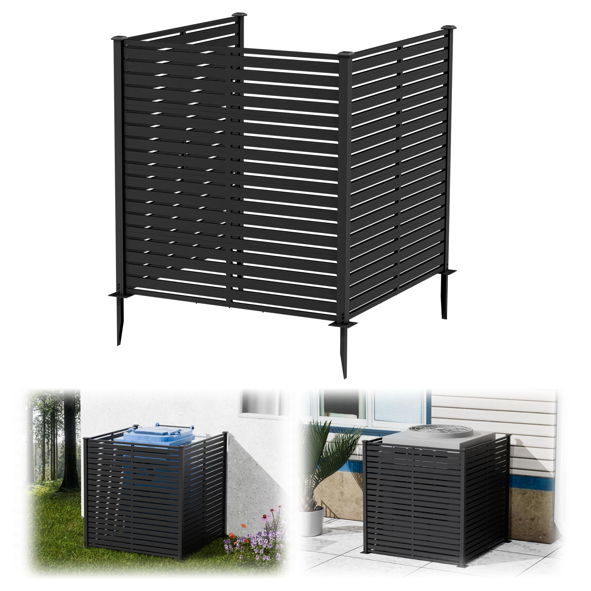 Photo 1 of Diyfire 3-Panel Air Conditioner Fence - Black