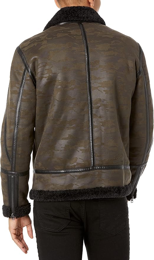 guess shearling jacket mens