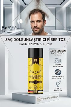 Transformacion Saç Dolgunlaştırıcı Topik Toz KOYU TON KAHVERENGİ 50gr | Anında Gür Saçlar İçin Fiber Tozu 721498