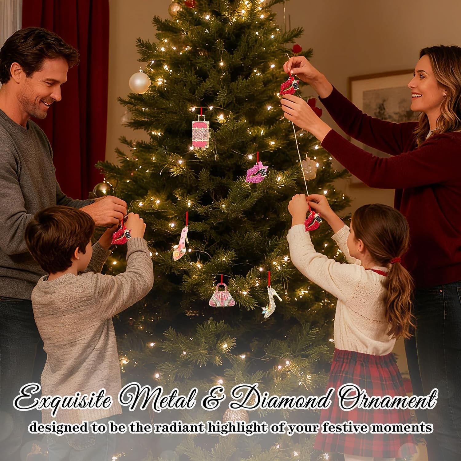 WhatSign Red Lips Lipstick Christmas Ornament - Makeup Ornaments for Christmas Tree Decorations Sexy Lips Christmas Tree Keepsake Ornaments for Women Girls - Image 6