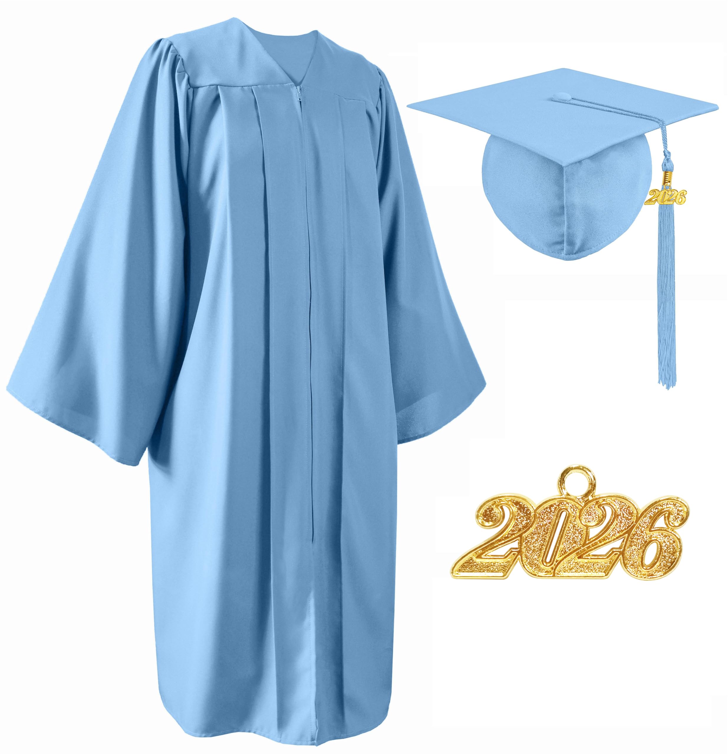 Matte Graduation Cap and Gown Set 2026 for High School and College