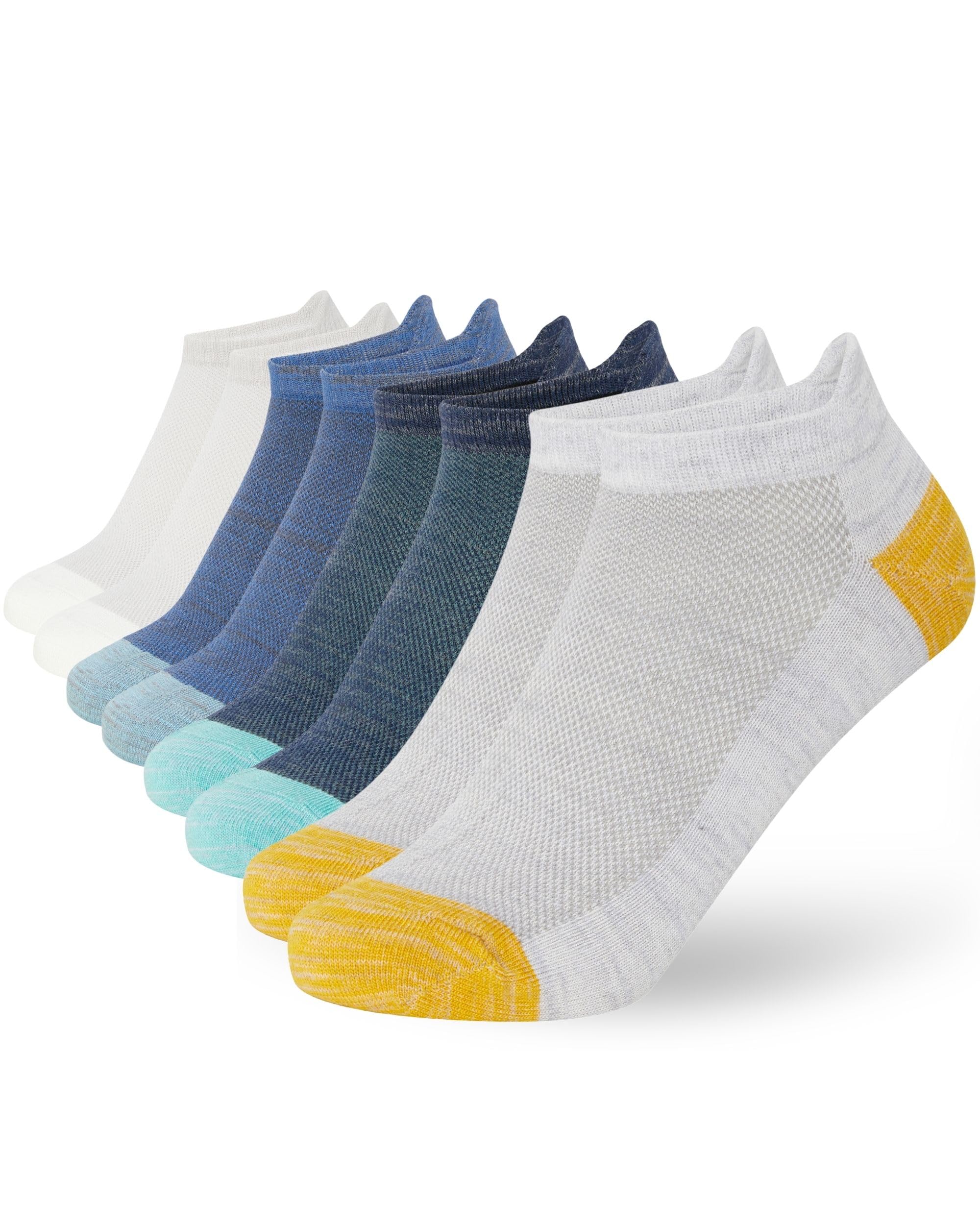 FM London Confezione da 8 Calzini Uomo Corti in Bamboo - Calze Running Morbide, Traspiranti e Resistenti agli Odori, Sportivi - con Protezione sul Tallone