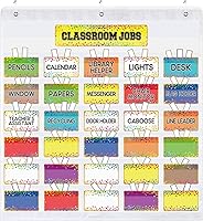 Vista 8 de Tabla de bolsillo de trabajo en el aula con 96 tarjetas y 3 ganchos de gestión de clases horario educativo para maestros de regreso a clases