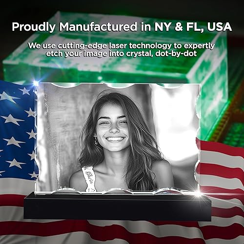 Miniatura 4 de CAPTUR3D Foto de cristal de alta calidad con base de luz LED, regalos conmemorativos personalizados para mamá, papá, esposa, hombres, seres