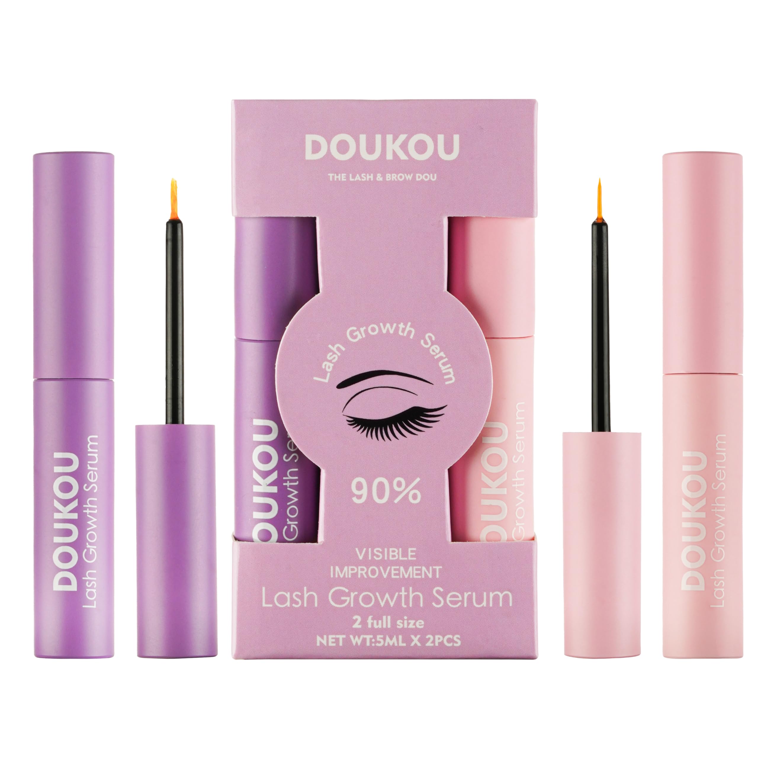 2PCS Lash Serum, Eyelash Growth Serum, Longer Fuller Looking Lashes