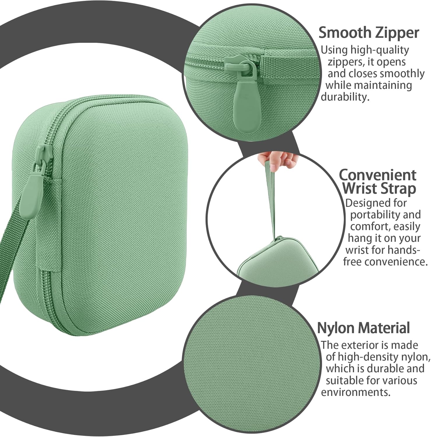 for Bose New SoundLink Micro 2nd Gen Portable Bluetooth Speaker Hard Protective Case, Portable Travel Case with Carabiner (Grass Green) - co2CREA - Image 6