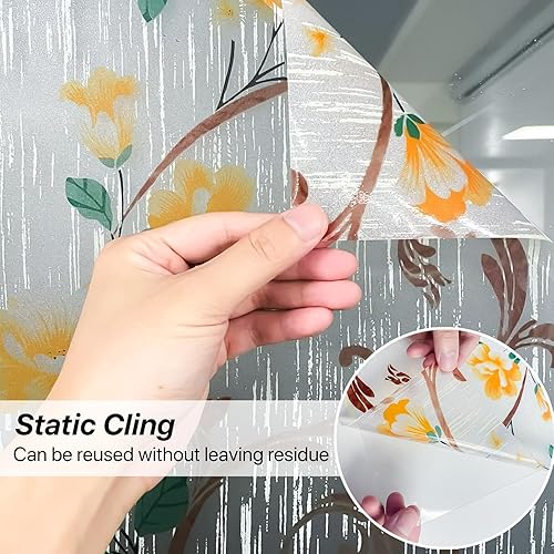 Miniatura 10 de Niviy - Película de privacidad grabada para ventana esmerilado y estático no adhesiva para oficina en casa 175 x 787 pulgadas