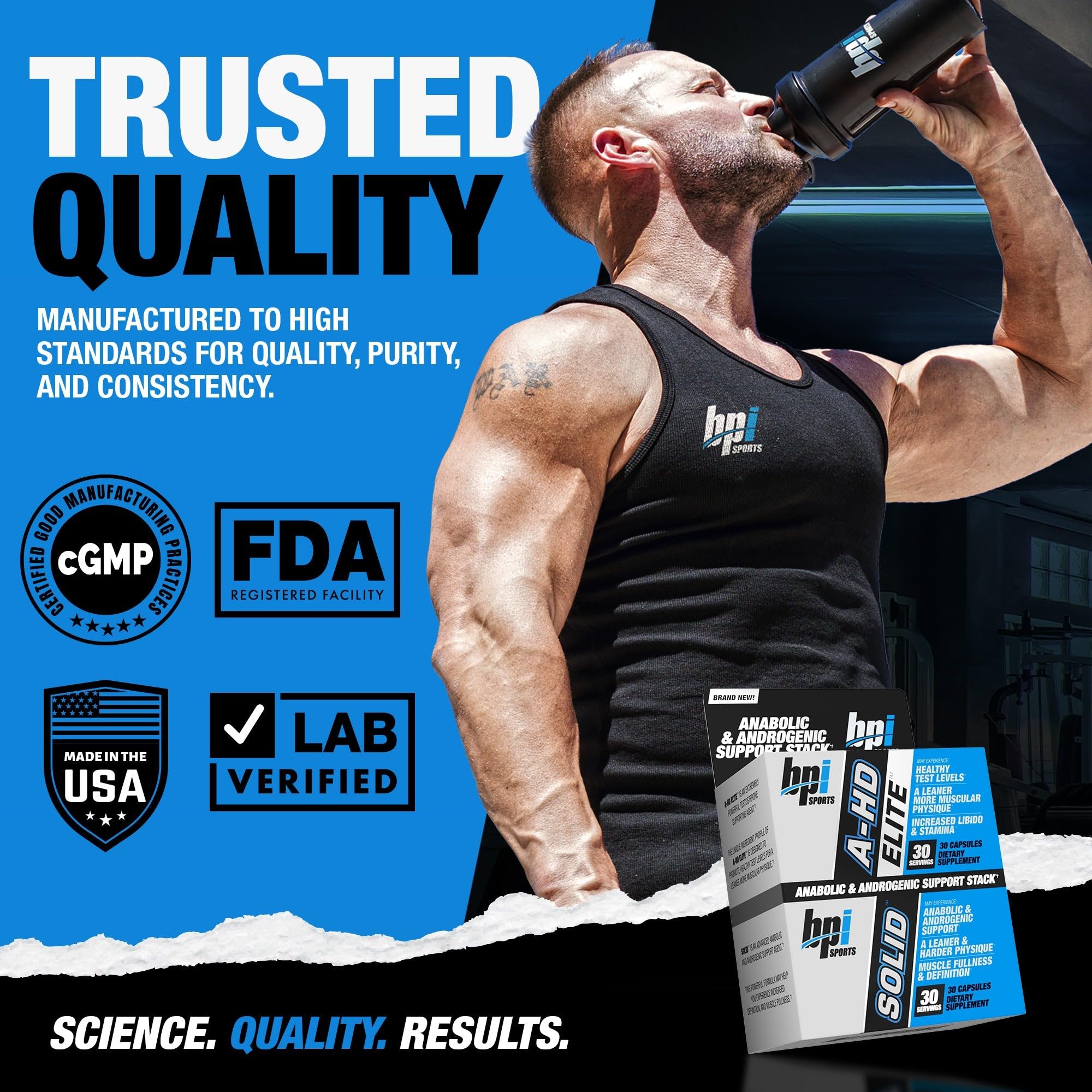 BPI Sports A-HD Elite/Solid Testosterone Booster for Men - Testosterone Supplement for Muscle, Strength, Libido & Performance Support - Promotes Natural Fat Loss – 30 Servings – 550mg — Amazon image 9
