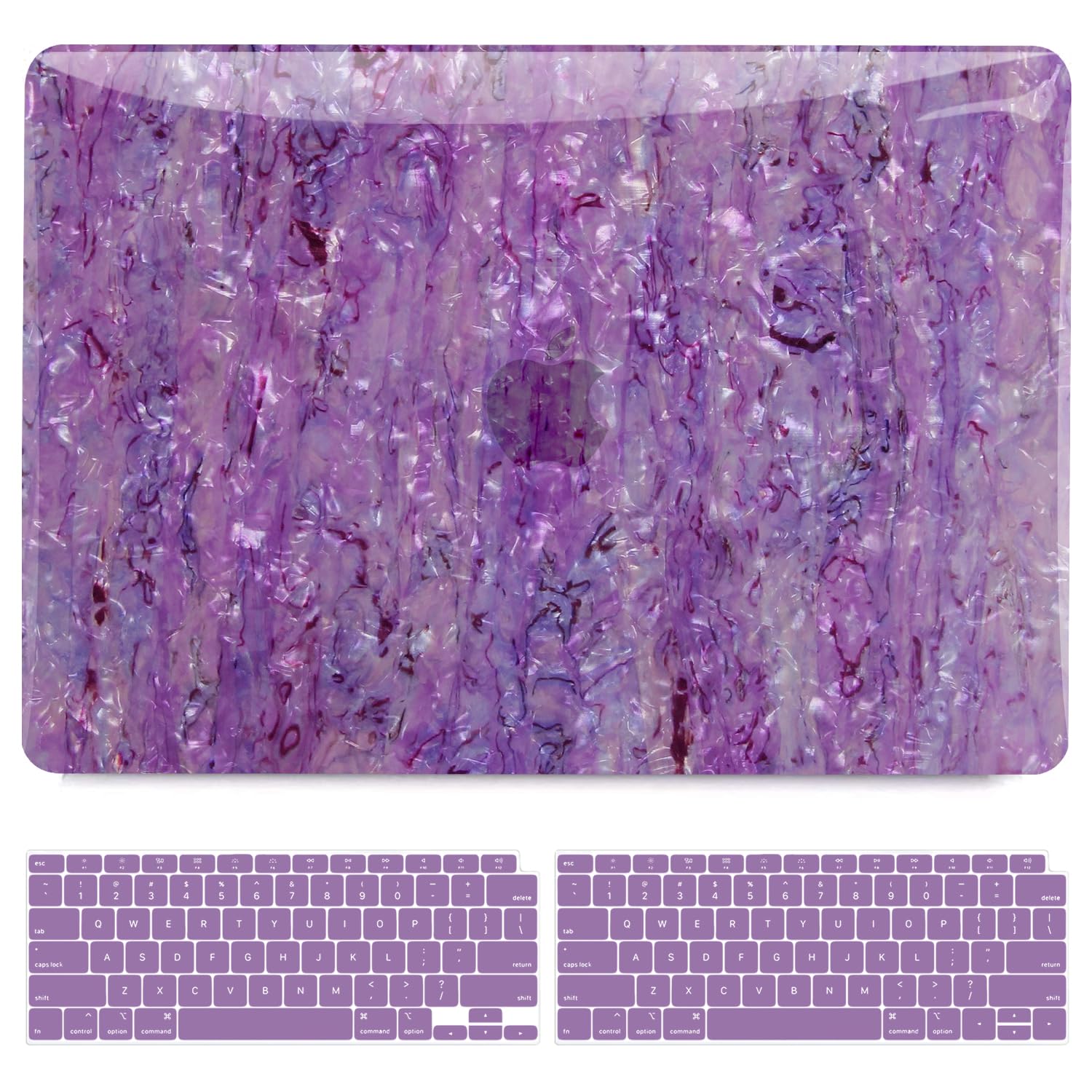 B BELKCompatible with MacBook Air 13 inch Case, MacBook Air M1 Case 2022 2021 2020 2019 2018 A2337 A2179 A1932, Laptop Plastic Hard Case + 2 Keyboard Covers, Dark Purple Pearly-Lustre Pattern