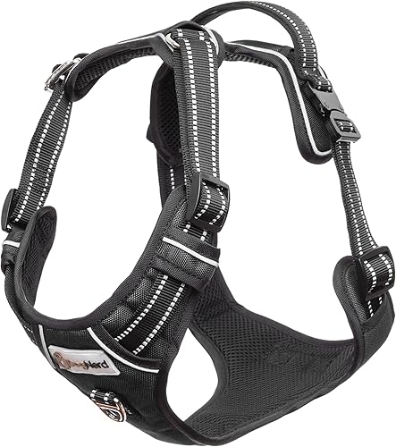 Miniatura 2 de Chalecoarnés de cobertura completa ajustable de alta calidad, para perros grandes (50-90 libras), clips de metal, mango acolchado, 2 clips para