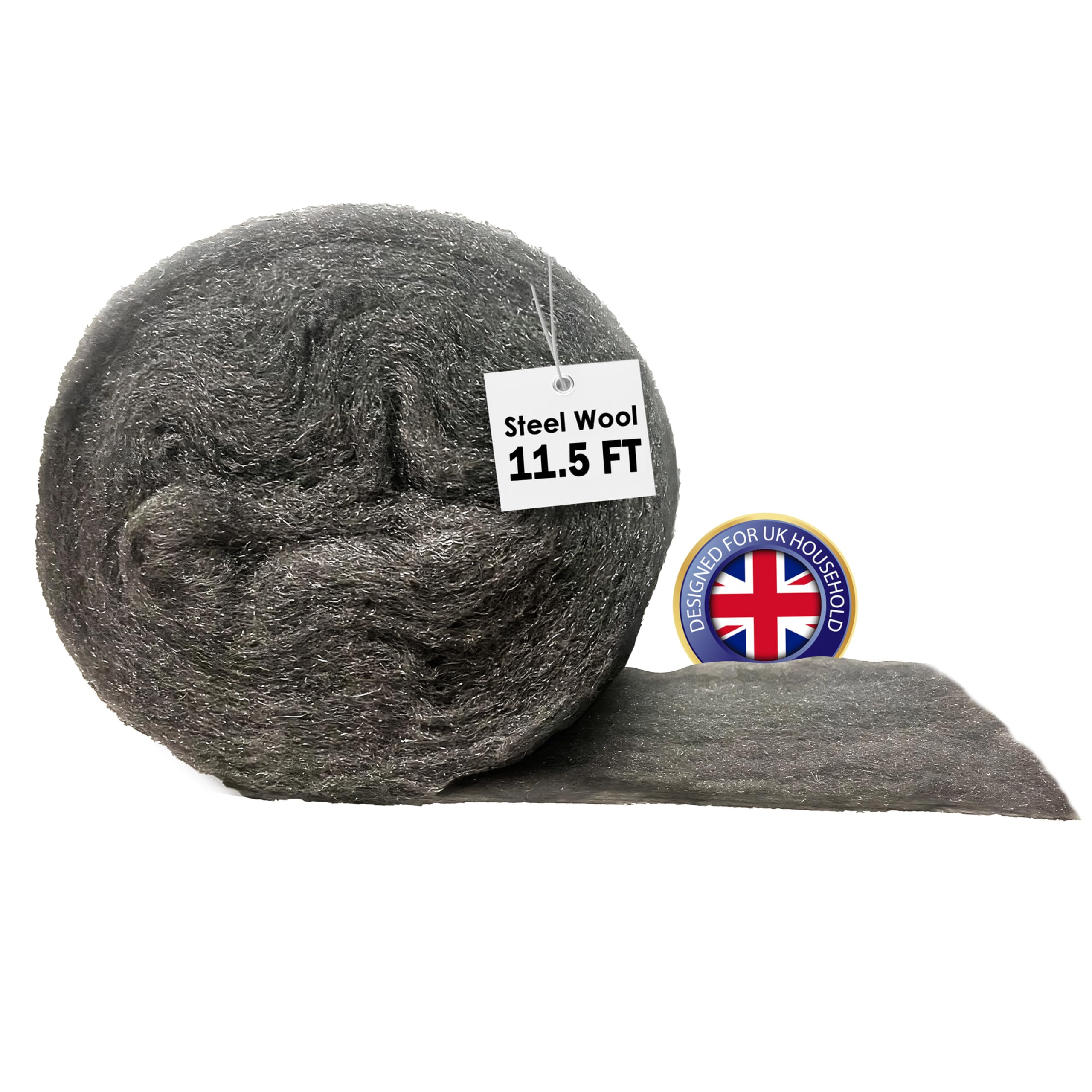 Steel Wool Mice Blocker 0000 Ultra Fine - 3.5 m / 11.5 Ft Long - Wire Wool Mice Rats - Wall Hole Wall Fabric