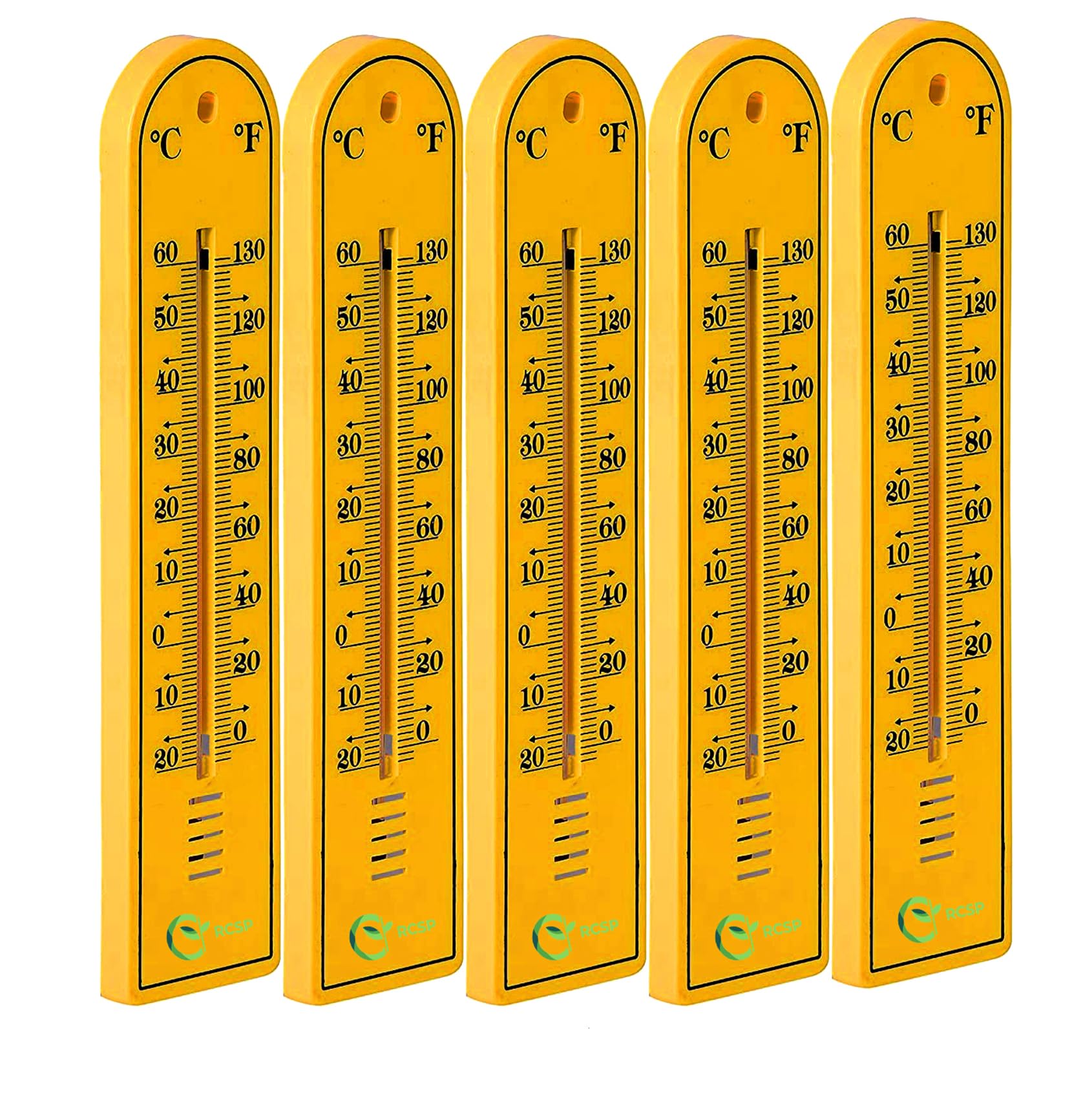 RCSP Indoor Wall-Mounted Thermometer, Celsius and Fahrenheit Display, Compact, Easy-to-Read Design For Home & Office Use Yellow PACK OF (5)-picture-30