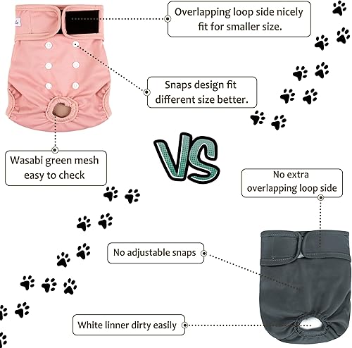 Miniatura 6 de Pañales lavables para perras – Pañales reutilizables de primera calidad para perras en celo – Pañales para perras altamente absorbentes