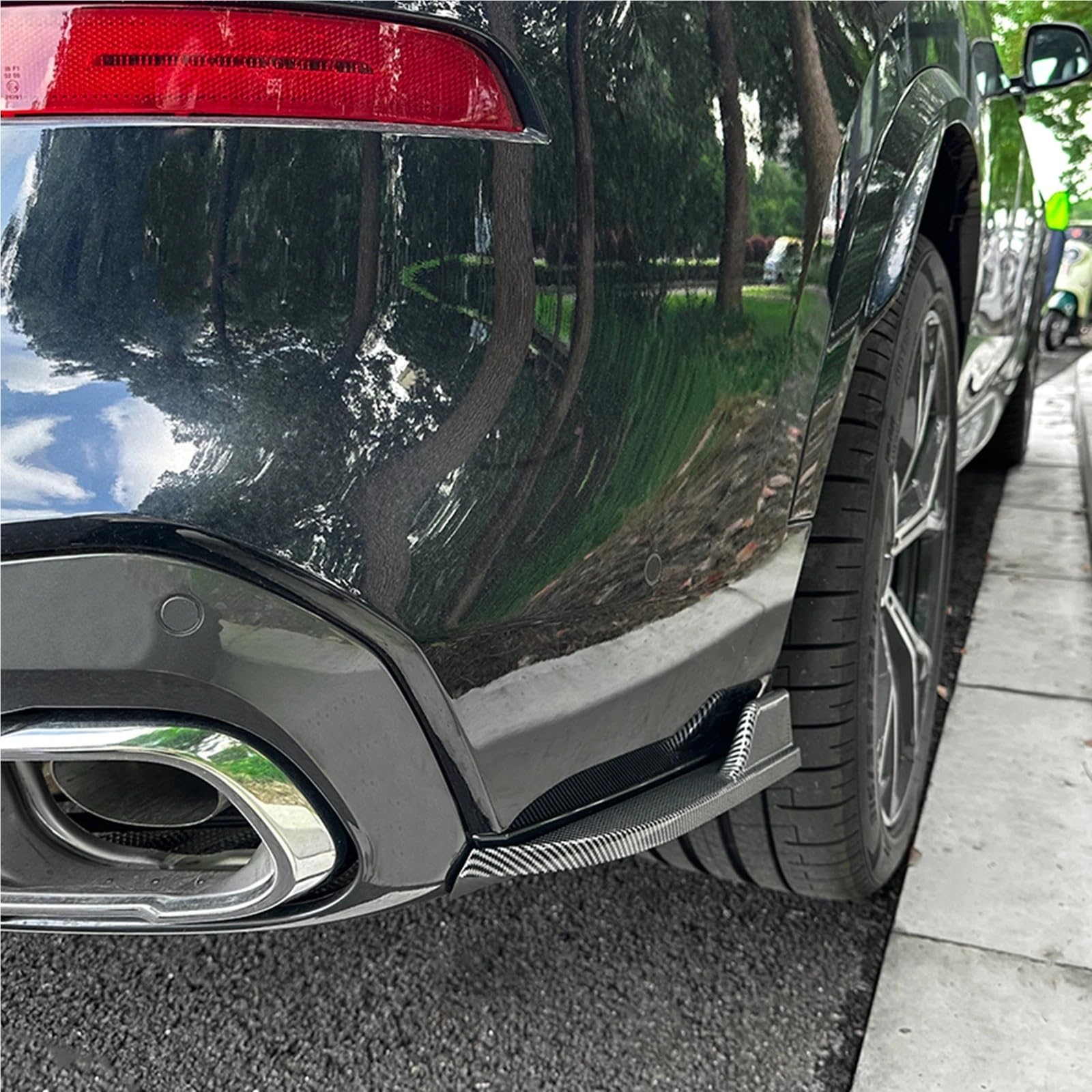 spoiler samochód Zewnętrzny tylny zderzak, boczny dolny spojler, osłona narożnika, pasuje do BMW X5 G05, pasuje do M, pasuje do Sport 2019-2023(Glossy Black)