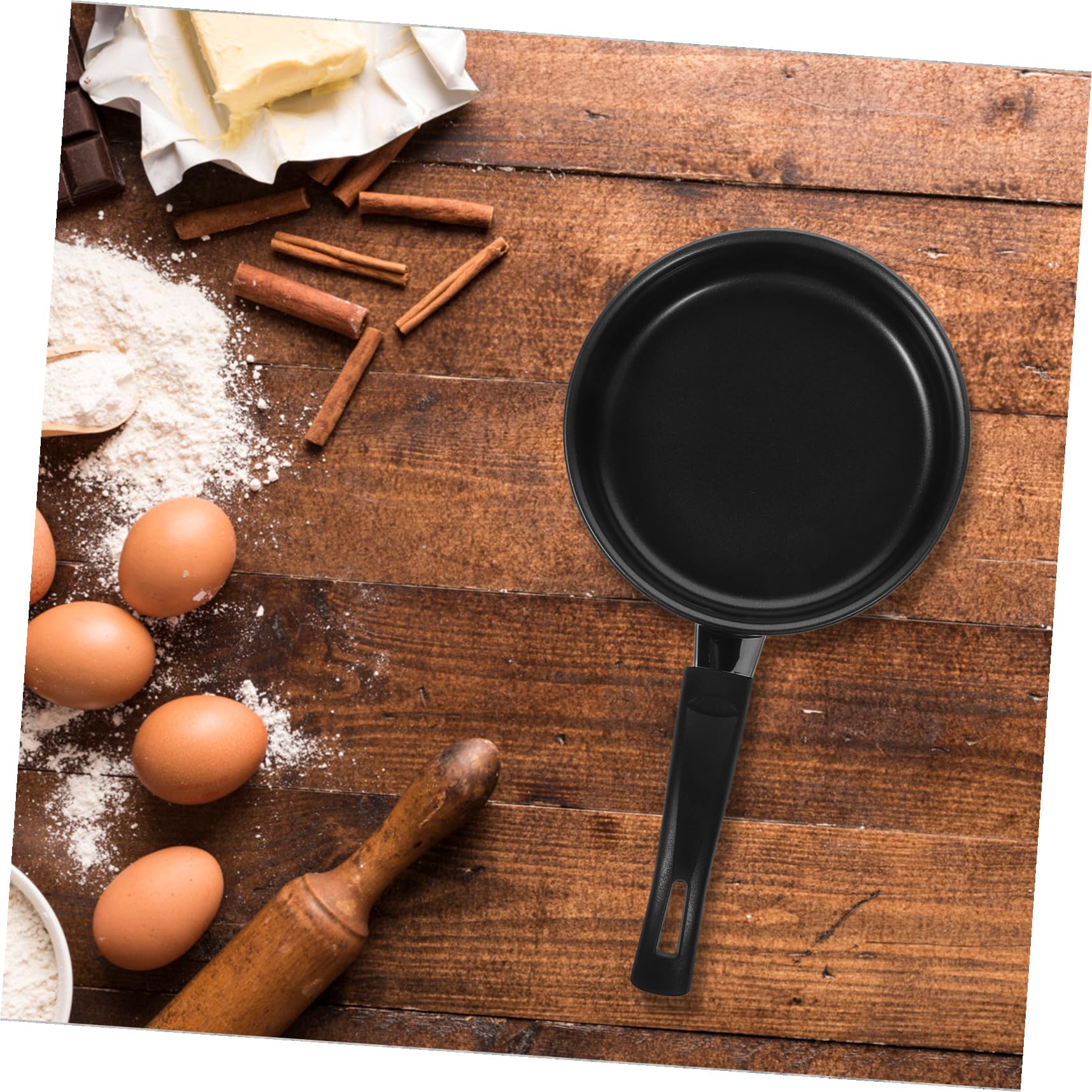 Hemobllo Padella Mini per Frittata Antiaderente 2 Pezzi in Ferro Fine Nero