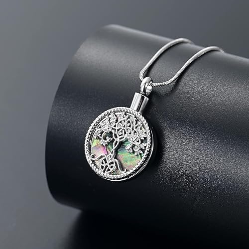 Miniatura 3 de Hearbeingt Collares de urna de lágrima para cenizas, medallón conmemorativo de cenizas del árbol de la vida, joyería de cremación, colgante de