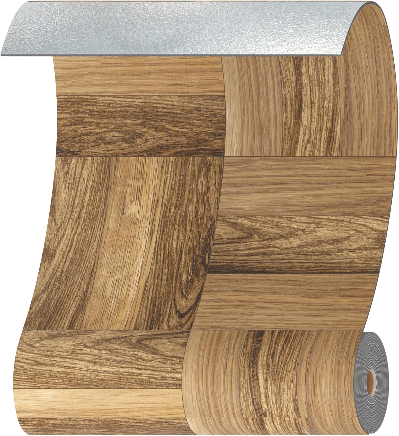 WIFEA Vinyl Plank Roll, 23.6"x393.7", Unique Oak Texture, Water Resistant, 1.5mm Thickened Peel & Stick Floor Tiles for Any Room, Taupe