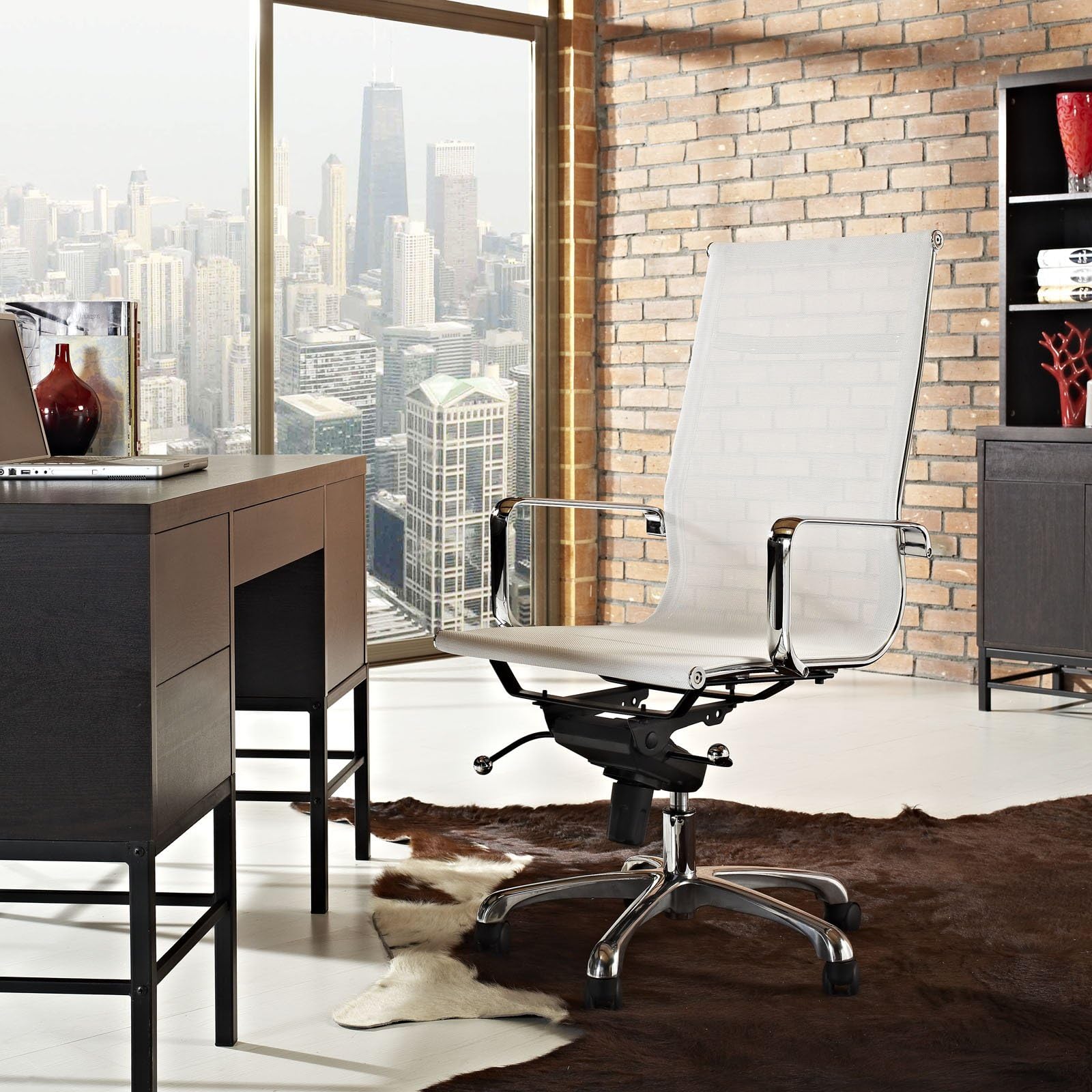 Modway Regis All-White Mesh High Back Conference Office Chair