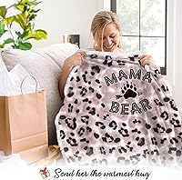 Vista 3 de Manta con capucha para mamá de leopardo ligero, regalos de Navidad para mamá de hija, hijo, esposa, regalos para esposa de esposo para Navidad