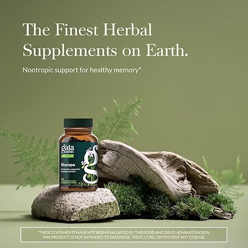 Miniatura 2 de Gaia Herbs Bacopa - Suplemento de hierbas de apoyo cerebral y cognitivo - Hecho con Bacopa Monnieri para ayudar a mantener una mente próspera* - 60