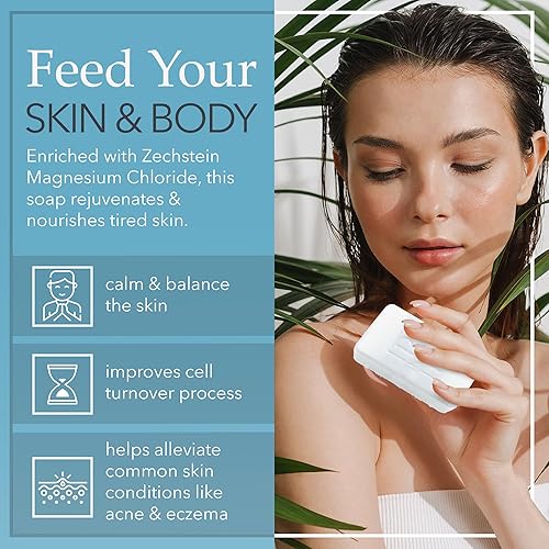 Miniatura 4 de Reveka Skincare Jabón a base de magnesio, totalmente natural, triple molido, con árbol de té, menta y manteca de karité, esencial orgánico para baño