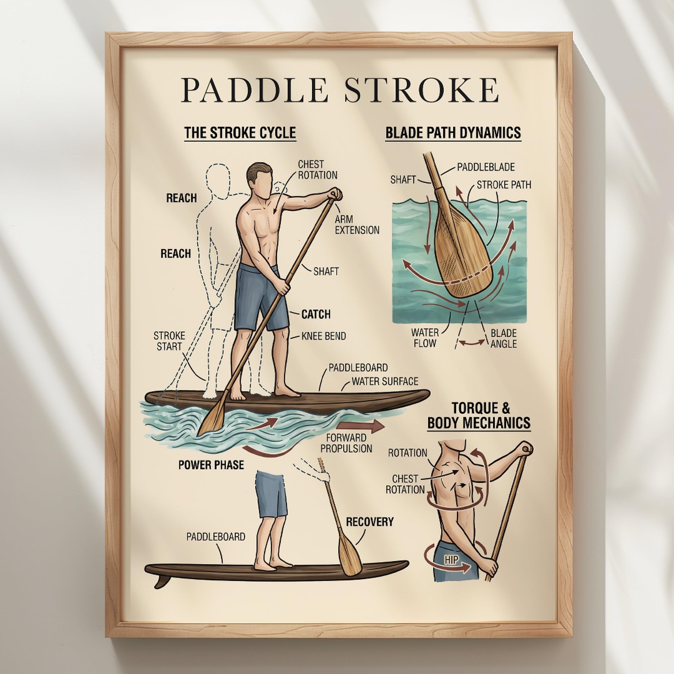 Wallbuddy Arte de pared de técnica de paddlebo (60 x 90 cm, Marco de Roble)