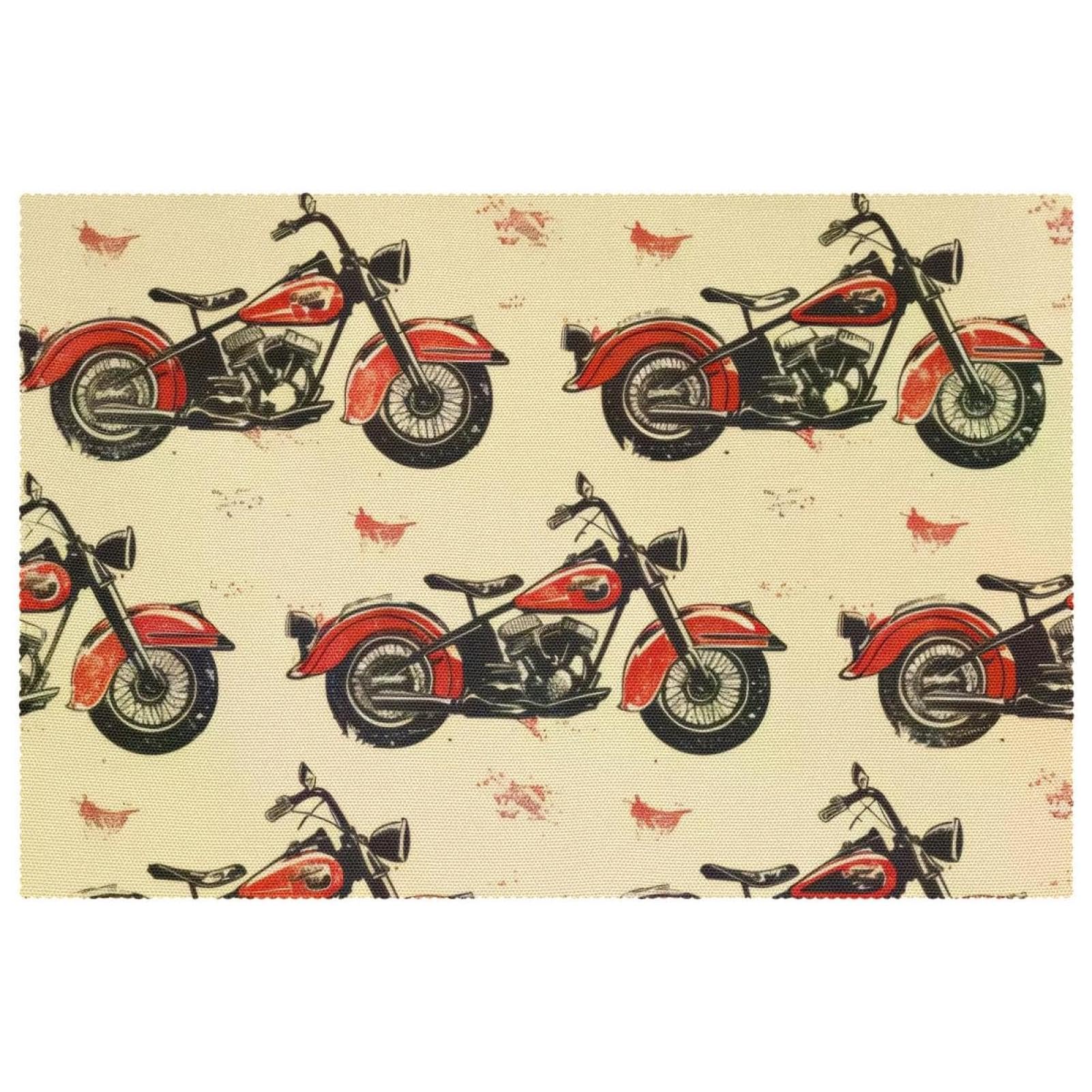 Set de table moto rouge pour animer vos dîners de salle à manger en famille