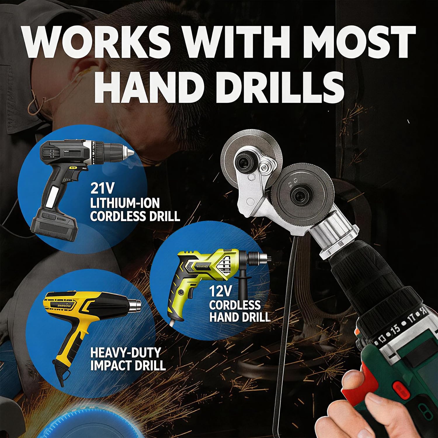 Electric Drill Plate Cutter - Metal Nibbler Attachment -6 Electric Drill Plate Cutter - Metal Nibbler Attachment -6