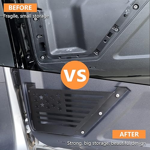 Miniatura 2 de RERPRO Bolsillos de almacenamiento para puerta delantera para Ford Bronco 2021 2022 2023 2024 24 accesorios de puerta lateral, caja organizadora de