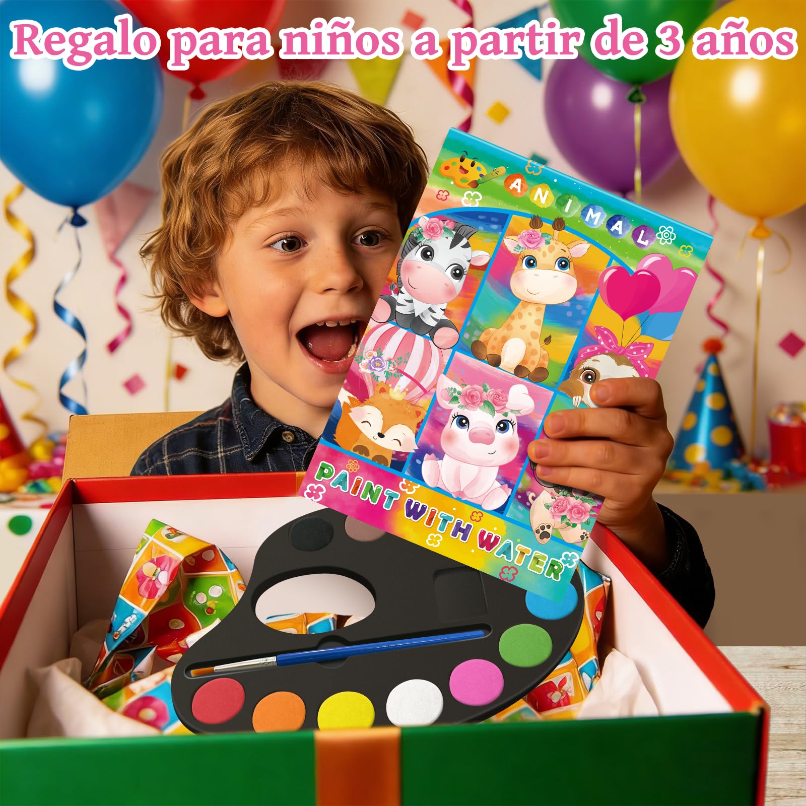 Elfew Pintura con Acuarelas para Ninos de 4 A 8 Anos, Libro para Colorear con Acuarelas, Juego de Acuarelas, Regalos para Niñas y Niños