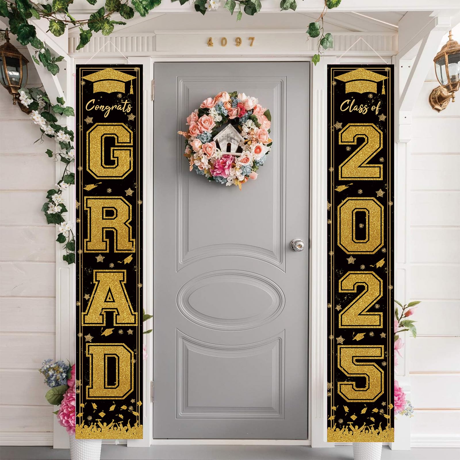 Snapklik.com : Black And Gold Graduation Decorations Class Of 2025 ...
