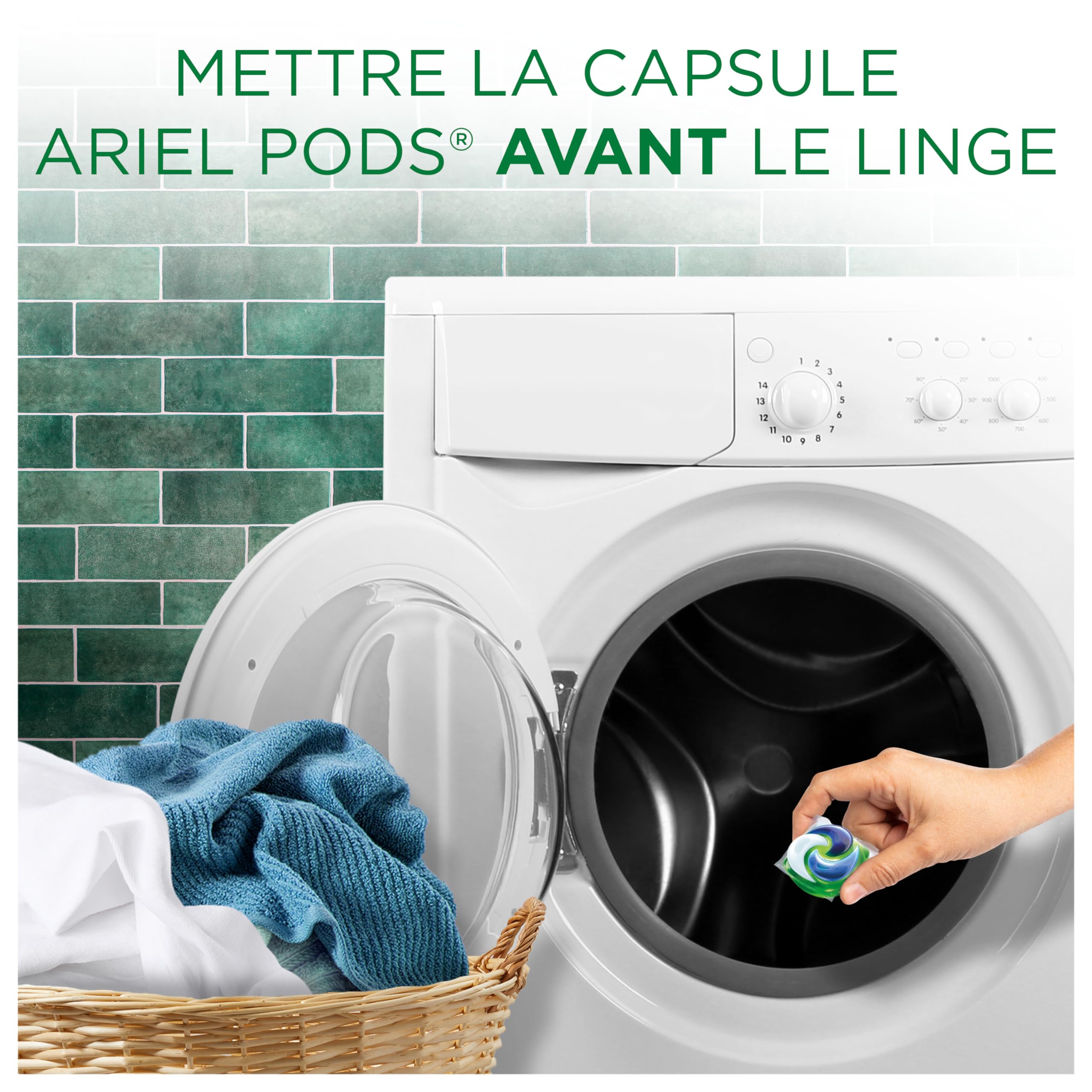 Ariel 3 en 1 PODS, detergente líquido cápsulas, 76 lavados (4 x 19 tabletas), alpino, elimina las manchas incrustadas, incluso después de 7 días, impecable incluso en ciclo corto y frío, fabricado en