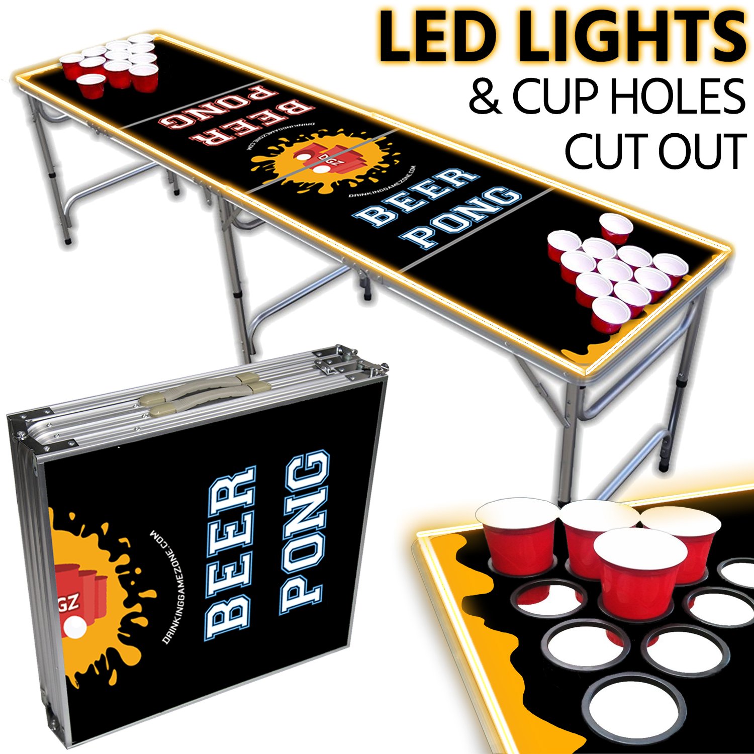 Black Table w/ LED+HOLES