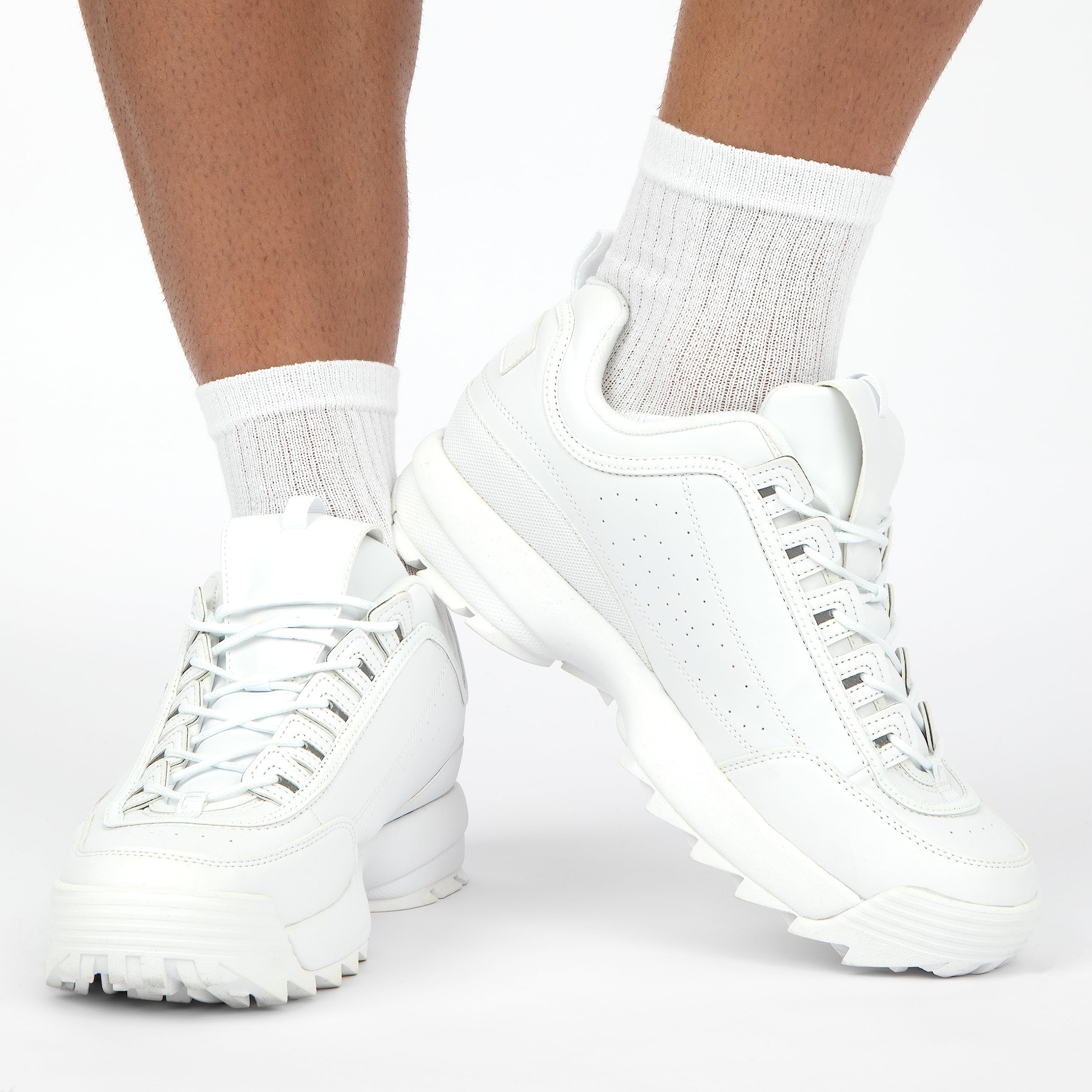 5, 10 o 20 paia di calzini TENNIS, 80% cotone, da uomo e da donna, colore bianco, con polsini confortevoli, qualità pesante 35-38, 39-42, 43-46, 47-49