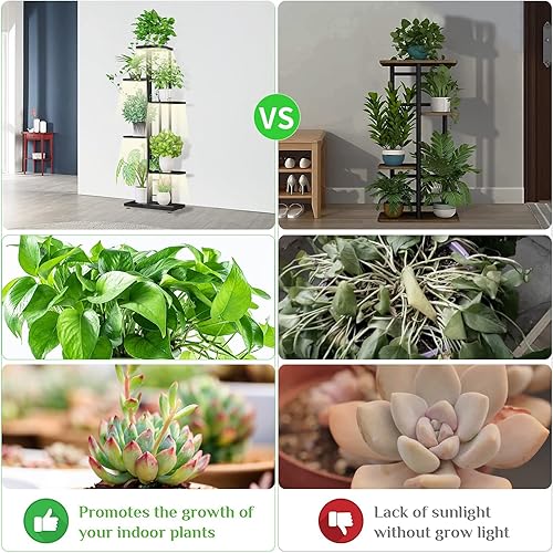 Miniatura 5 de Solatmos Soporte de metal para plantas con luces de cultivo estante de exhibición para patio jardín esquina balcón sala de estar 5 niveles 6 en