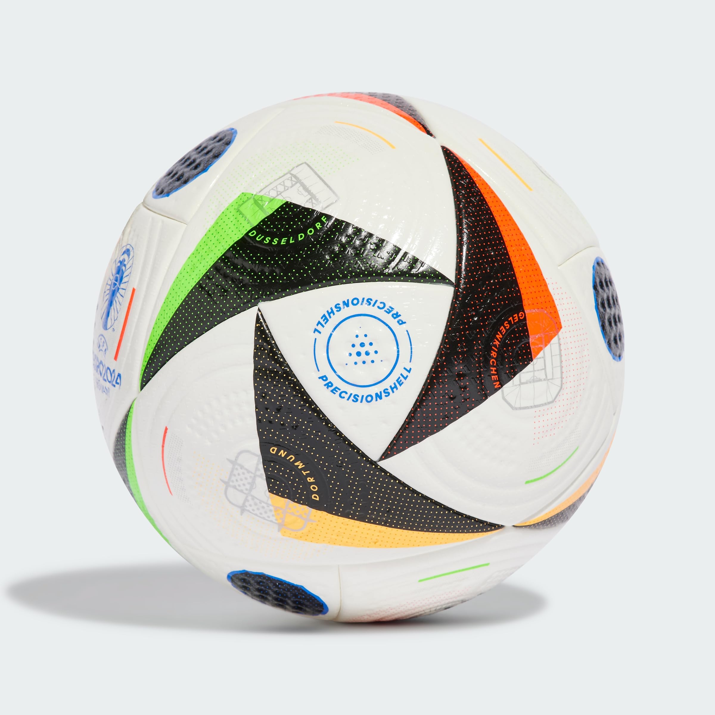 adidas Unisex Euro24 Pro Ballon, White/Black/Globlu, Size 5