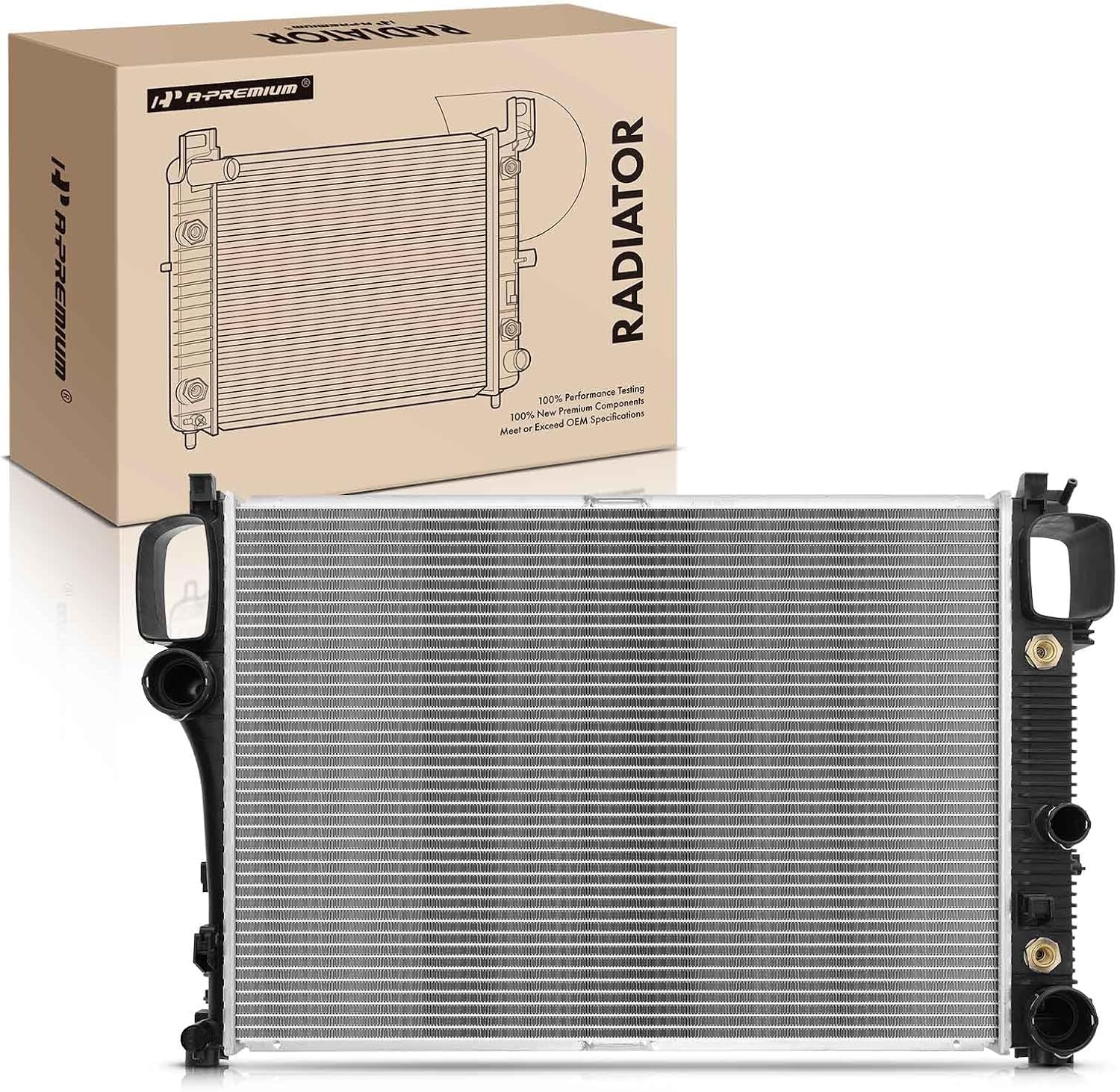 A-Premium Engine Coolant Radiator Assembly with Transmission Oil Cooler Compatible with Mercedes-Benz C216 CL550 2007-2010, CL600 2007-2010, CL63 AMG, S350, S450, S550, SL500, # 2215002603, 2215003103