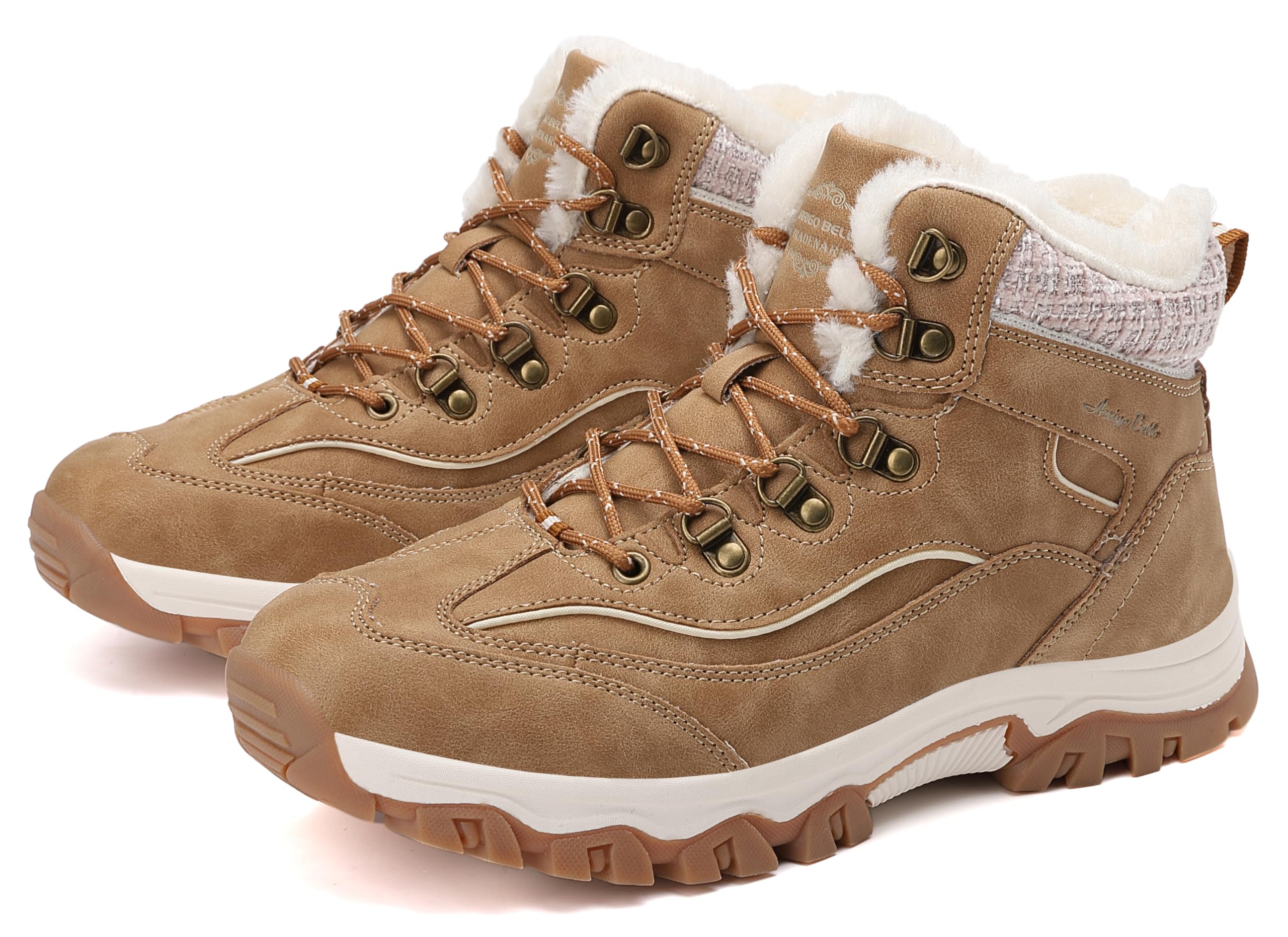 ARRIGO BELLO Donna Stivali da Neve Invernali Scarpe Allineato Pelliccia Caloroso Caviglia Piatto Stivaletti Sportive Boots Escursionismo 36-41