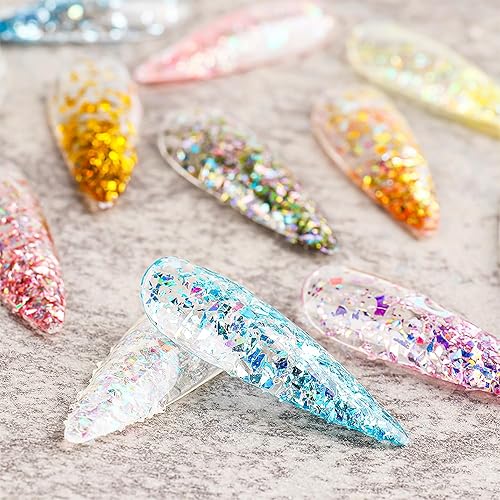 Miniatura 5 de Lentejuelas de uñas de 12 colores con purpurina fina, polvo de purpurina de diamante brillante para uñas acrílicas, escamas de purpurina cosmética