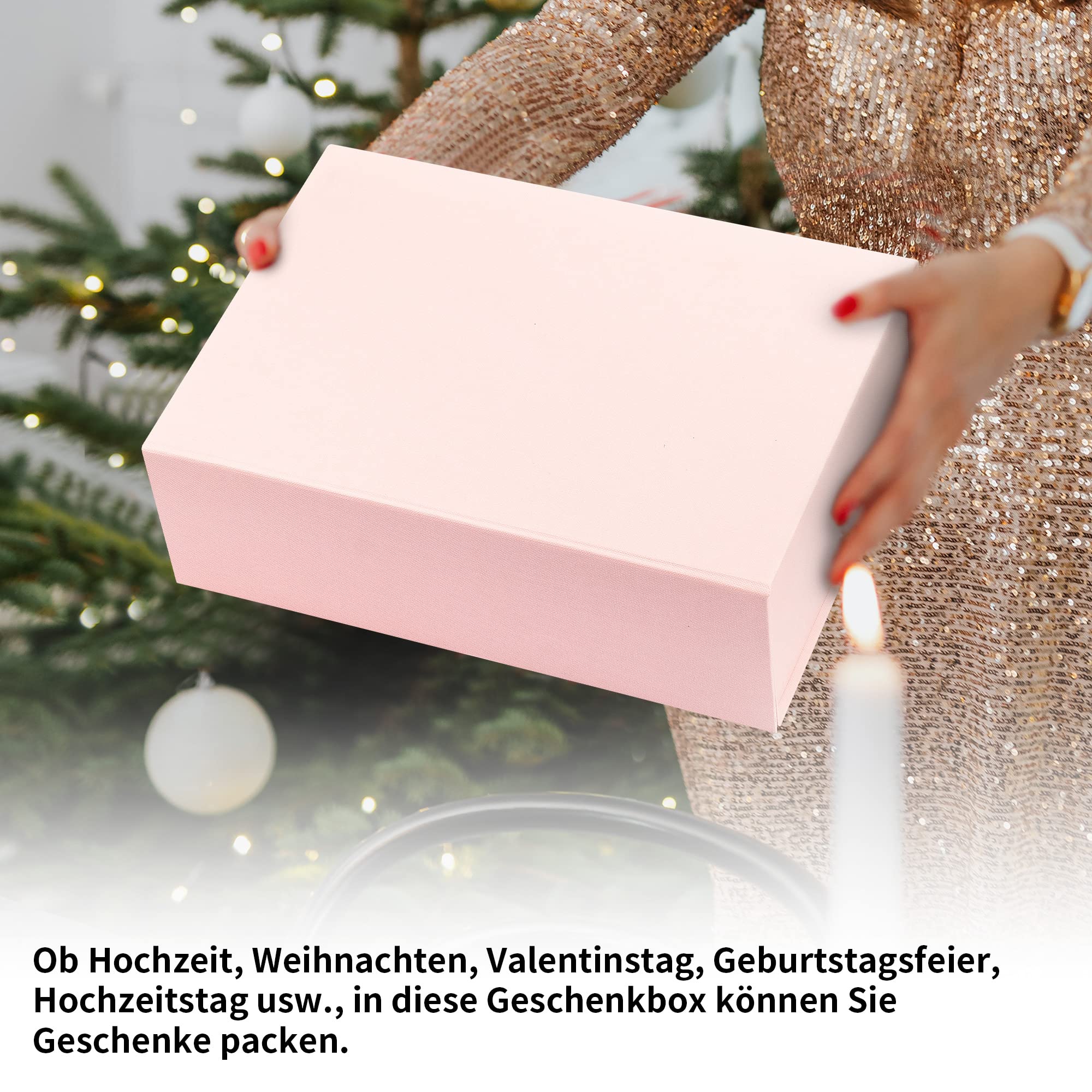 ADEL DREAM Geschenkbox, faltende Geschenkbox, Kleidung Geschenkbox, Kleidung Geschenkbox (10 stück, groß Rosa)