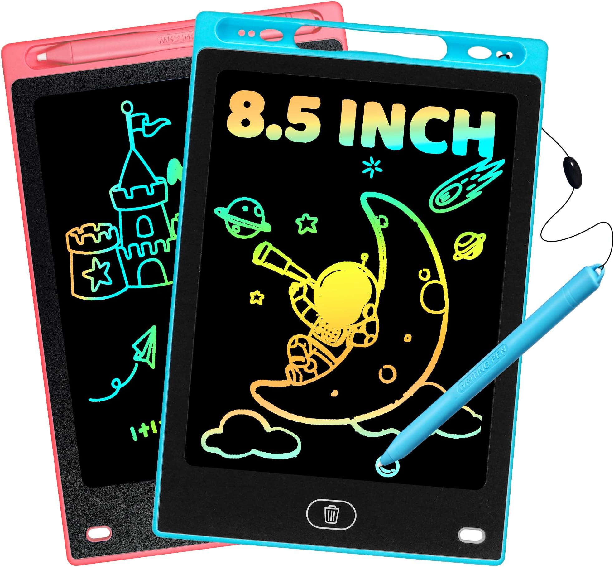 2 Pack LCD Writing Tablet for Kid, Easter Basket Stuffer 8.5 Inch Doodle Writing Board Drawing Pad, Airplane Travel Activities Quiet Calm Down Classroom Learning Toy Gift for Boy Girl Age 3 4 5 6
