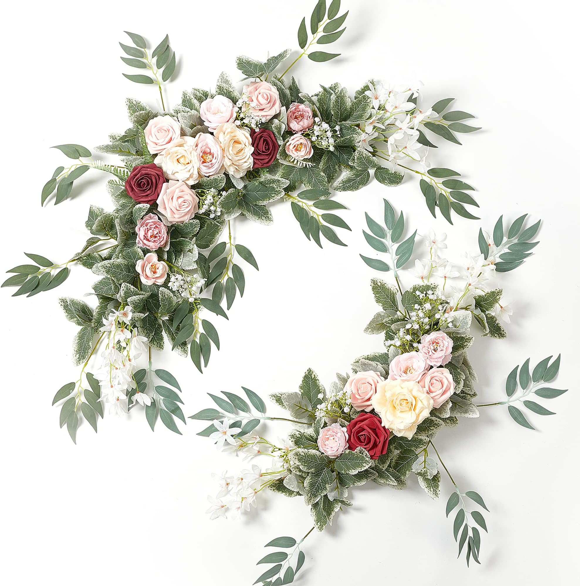 Misspin Wedding Arch Flowers Garlands Spring Decor Floral Arrangement Swag for Ceremony and Reception Backdrop Decoration