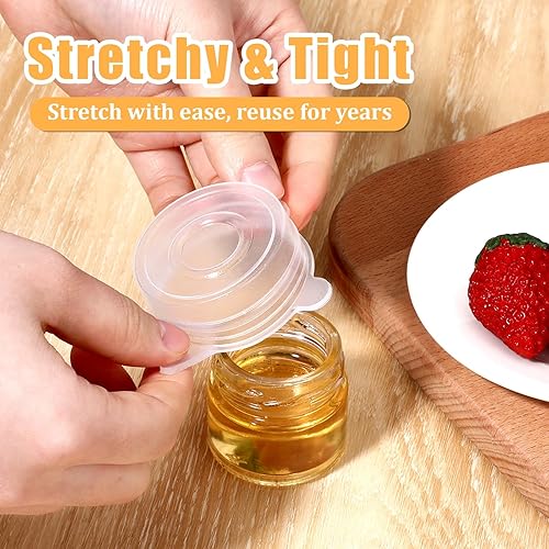Miniatura 3 de 8 piezas más gruesas, tapas elásticas de silicona, reutilizables, expandibles, selladas, para almacenamiento de alimentos frescos, para pequeños