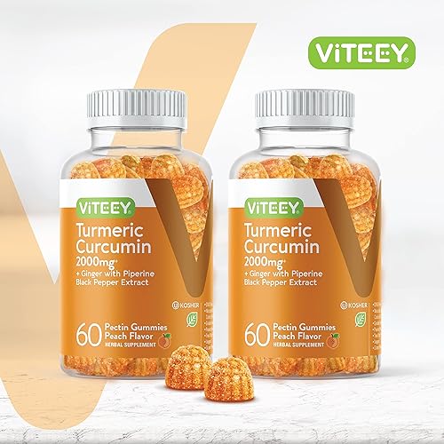 Miniatura 2 de Gomitas de curcumina de cúrcuma con jengibre y pimienta negra [Apoya el dolor articular y antiinflamatorio] Suplemento de hierbas, veganas, gomitas