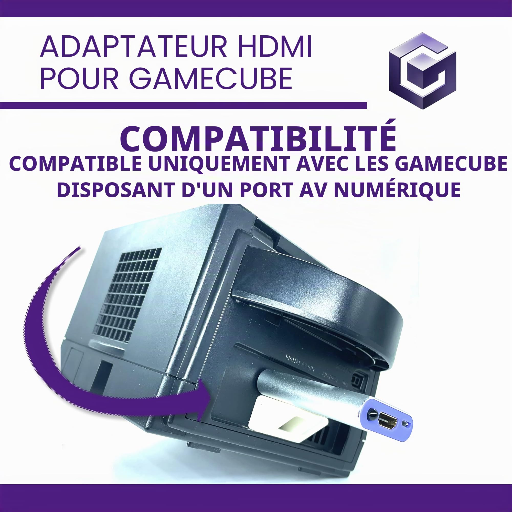 Câble Adaptateur HDMI pour Le Nintendo Gamecube utilisant Le Logiciel GCVideo. Prend en Charge Le doublement de Ligne 2X et inclut la télécommande. Une Solution Plug & Play Simple par Kaico