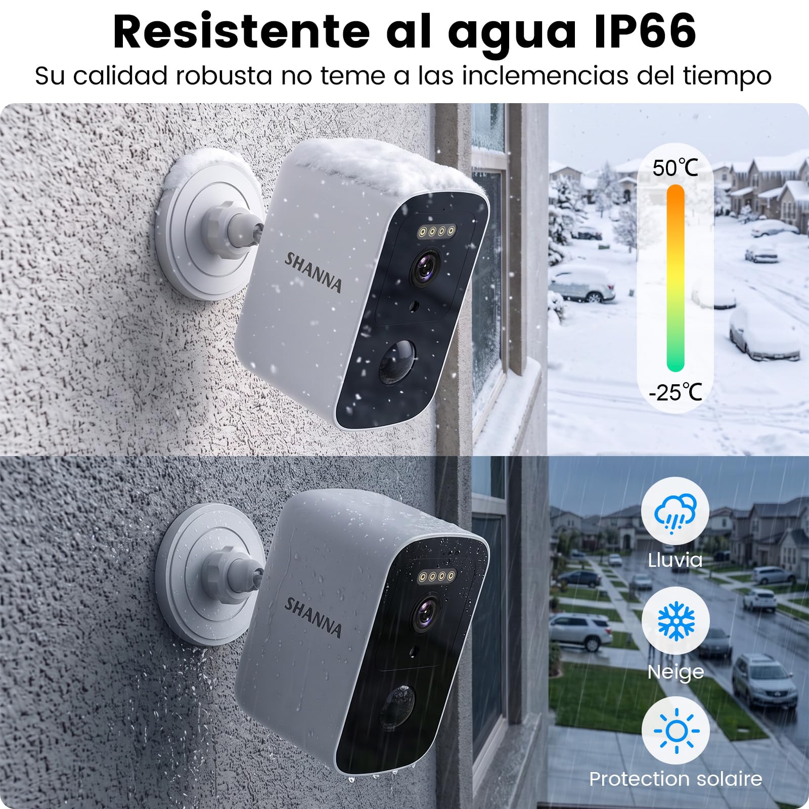 Camara Vigilancia WiFi Exterior Bateria 5200mAh-Almacenamiento en la Nube Gratuito, Montaje Magnético Camara Vigilancia Exterior 5GHz&2,4GHz WiFi,Detección de Movimiento,Visión Nocturna Color IA, IP66