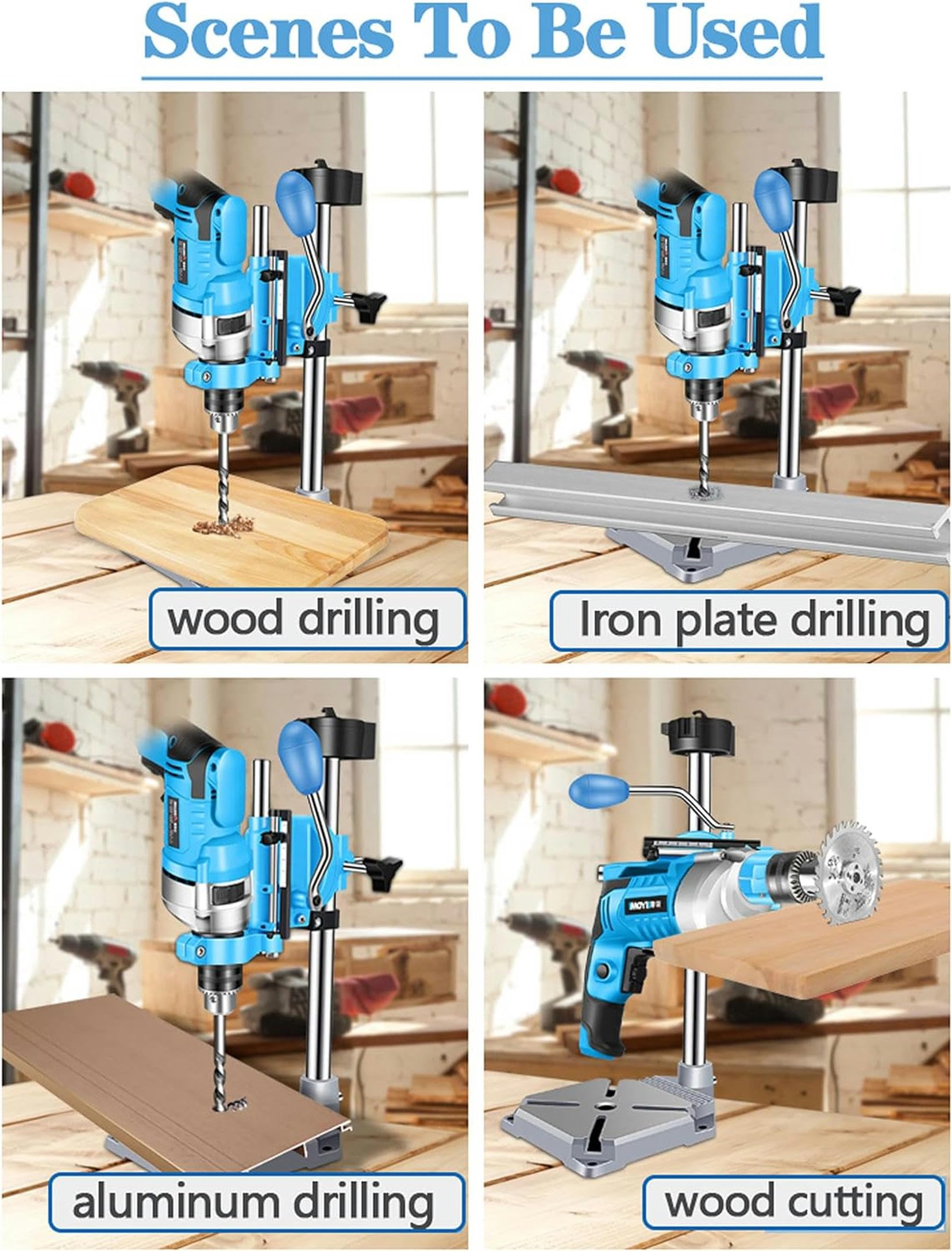Drill Press Stand for Hand Drill, Benchtop Drill Press Floor Standing for Drill Workbench Repair Tool, Multifunctional Rotary Tool Support Stand for Drilling Collet